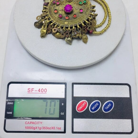 Vintage Coins Pendant Necklace, Metal And Wooden Beaded Chain Necklace - Picture 12 of 12